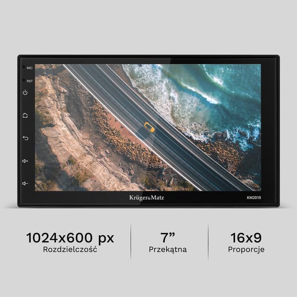 Radio Samochodowe Kruger&Matz CarPlay/AndroidAuto 7” 2DIN Bluetooth USB AUX