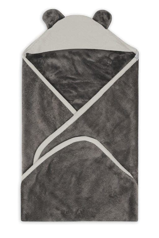 KOALA MUSLIN Tæppe med hætte 95x95 Sort