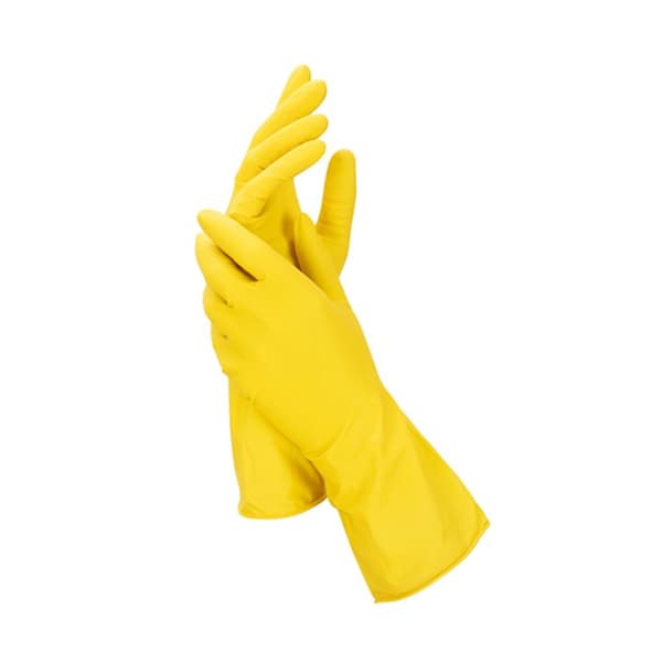 Gummihandskar M hushållsgul latex Idealt Gul 1 par