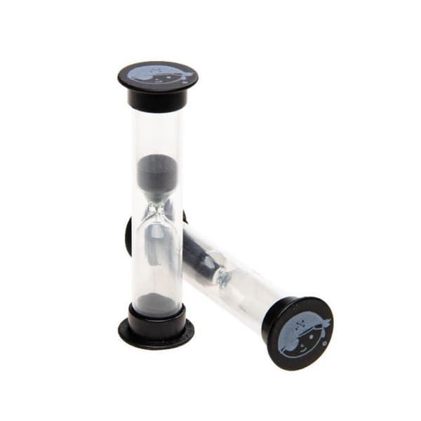 Sort pirat timeglas 3 minutter 8x2,5 cm