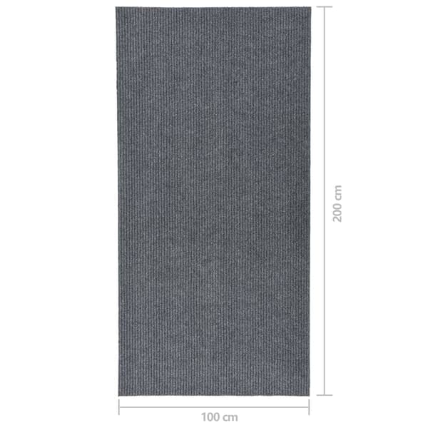 vidaXL smudsabsorberende tæppe 100x200 cm grå