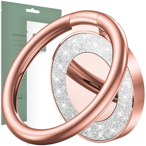 TECH-PROTECT MAGNETISK TELEFONRING MED GLITTER ROSA