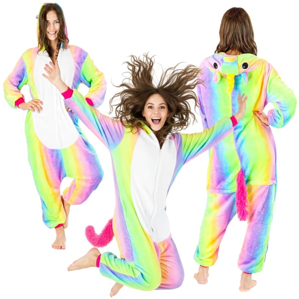 Gul kostym onesie regnbåge pegasus kostym onesie regnbåge pegasus - L