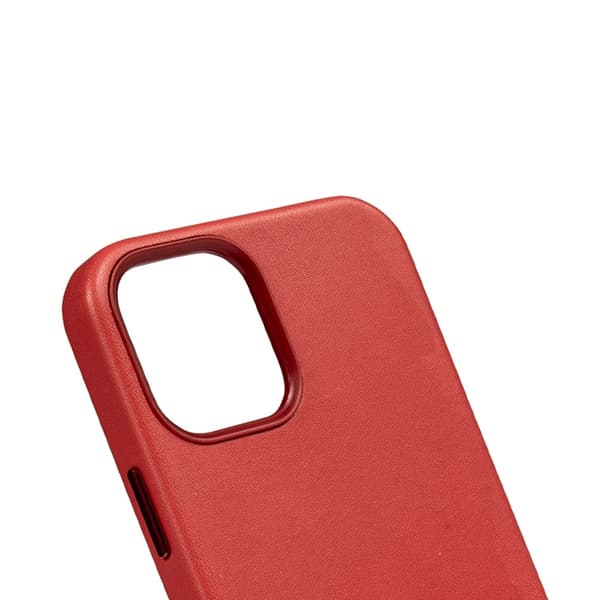Crong Essential Cover - iPhone 12 Pro Max -tekonahkakotelo (punainen)