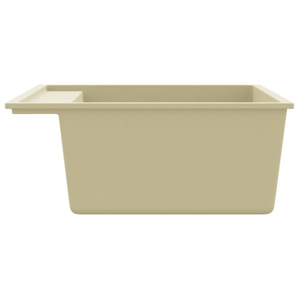 vidaXL Köksdiskho med överloppshål, beige, granit