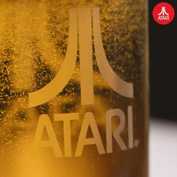 Ölmugg 1 pint med Atari-logotyp, officiell licens Ölglas 600 ml