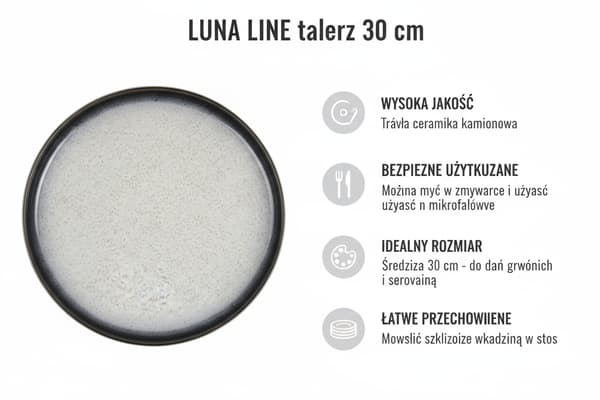 LUNA LINE KERAMISK TALLERKEN 30 CM RUND STOR TIL SERVERING