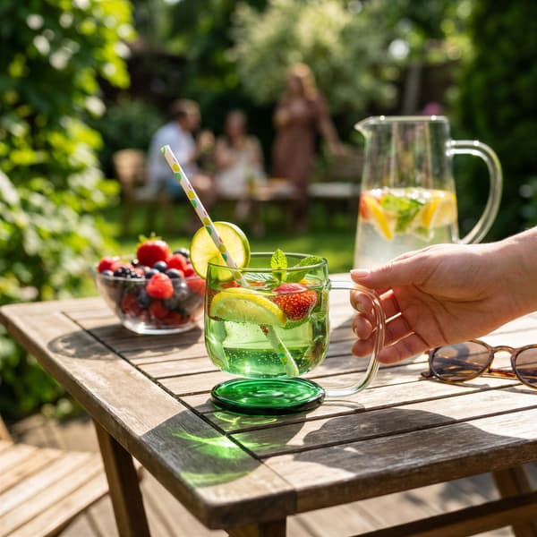 GLAS MED LUFTLEVITATIONSEFFEKT MUGG GRÖN 300 ml