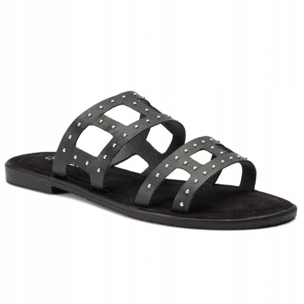 QUAZI DAME FLIP-FLOPS I SORTE LÆDER 37 3U7G10*