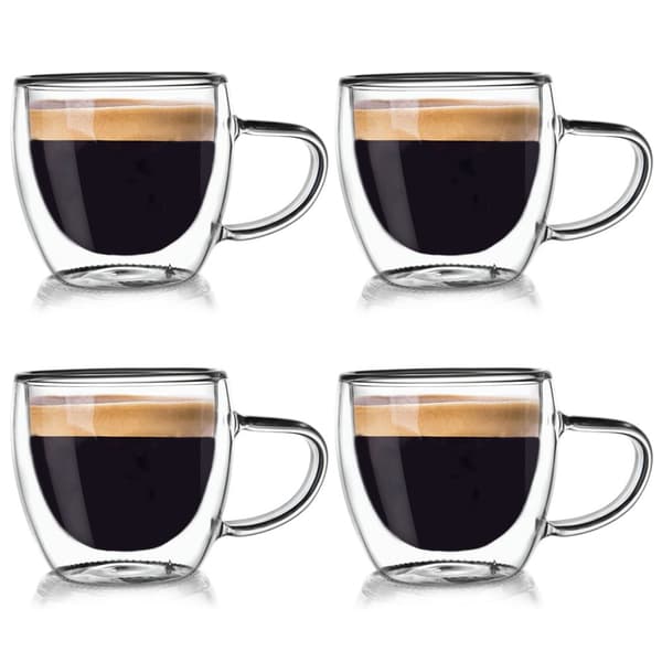Dubbelväggad termokopp för espresso DOUBLE 100 ml 4 st