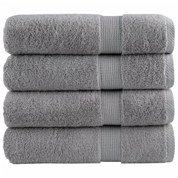 vidaXL Premiumhanddukar SOLUND, 4-pack, Grå, 100x150 cm