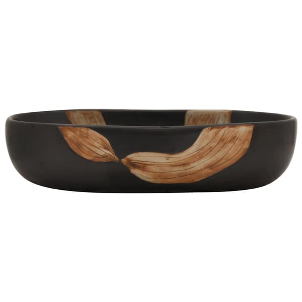 vidaXL bordvask, sort, oval, 59x40x14 cm, keramik