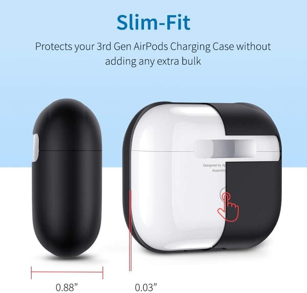 SILIKONEETUIS TIL APPLE AIRPODS PRO 2. GENERATION 2022 SORT MAT LET