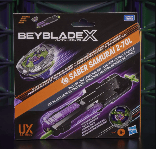 Beyblade X - Victory Grip Saber Samurai Launcher Set - Launcher & Top - 38280