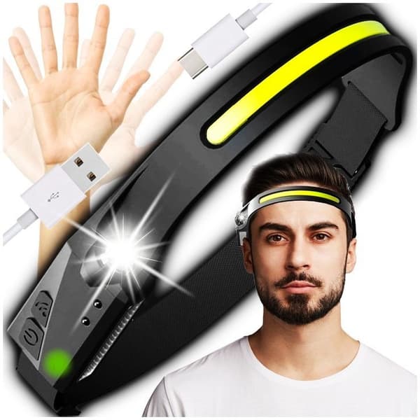 Tehokas LED-otsalamppu, vedenpitävä, ladattava, USB-ladattava