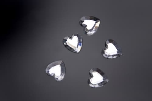 Strassapplikation - silverhjärtan 12 mm 50 st.