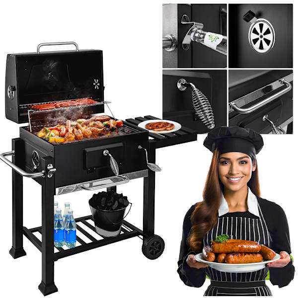 MEJOR trädgårdskolgrill med lock