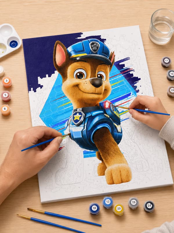 Målning med siffror Chase Paw Patrol 40x50 cm med ram