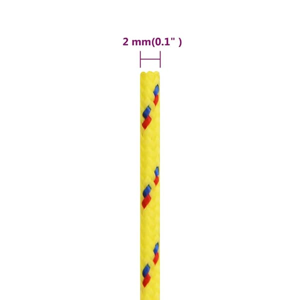 vidaXL Segelrep, Gul, 2 mm, 50 m, Polypropylen