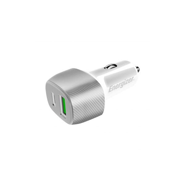 Energizer Ultimate - USB-C & USB-A Billaddare 38W PD + QC3.0 (Vit / Silver)