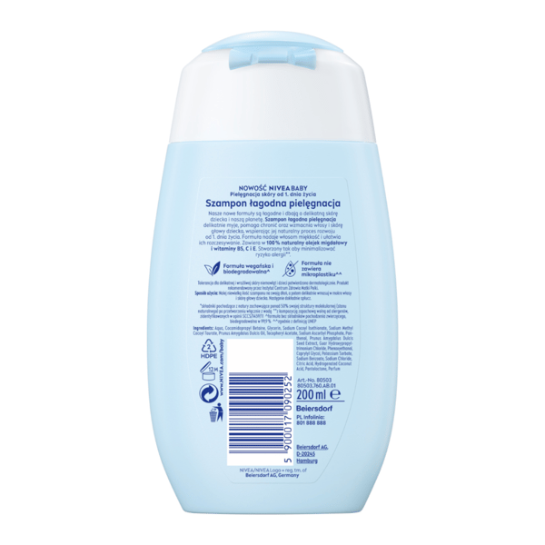 090252 NIVEA BABY Schampo mild vård 200 ml