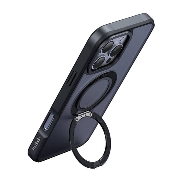 McDodo PC-4933 MagSafe -kotelo iPhone 16 Pro Maxille ja telineellä (musta)