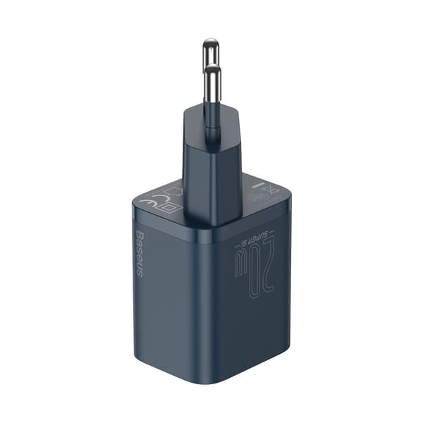 Baseus Super Si Quick Charger 1C 20W vægoplader med 1m USB-C til Lightning-kabel (Blå)