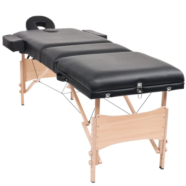 vidaXL foldbar massagebriks 10 cm tyk 3-zoner sort