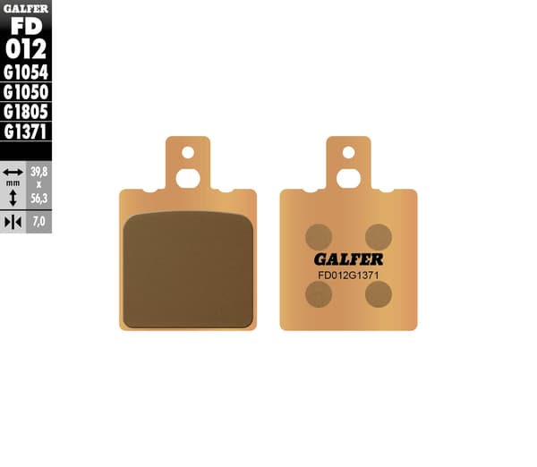 Galfer KH047 sintrede metalbremseklodser BAG (guld)