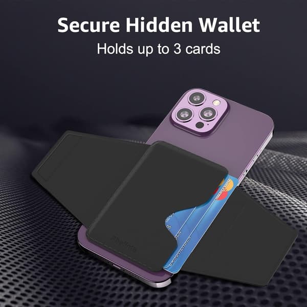 2-i-1 MAGSAFE IPHONE MOBILHOLDER STATIV SORT TEGNEBOG KORTETUI