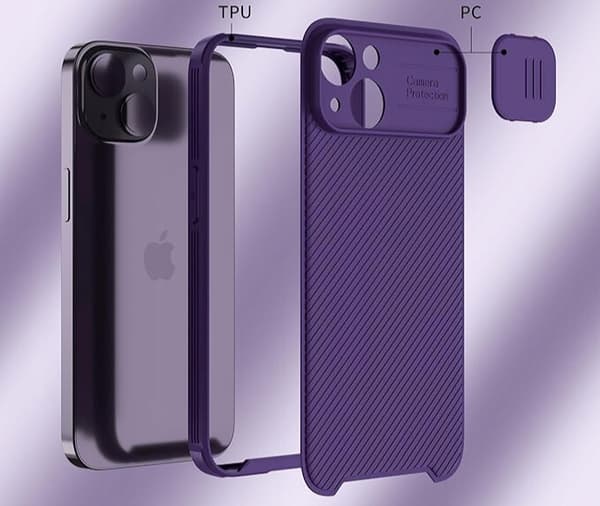 Lokass Bagcover til Apple iPhone 14 Lilla