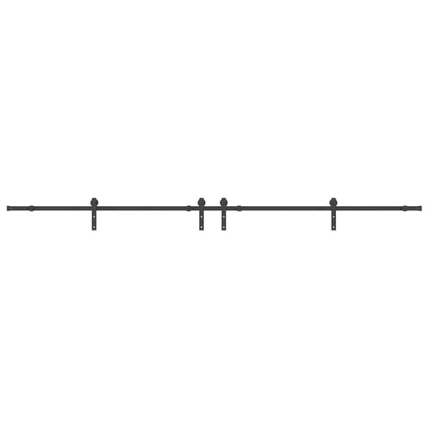 vidaXL Skjutdörrsinstallationssystem, 366 cm, Stål, Svart