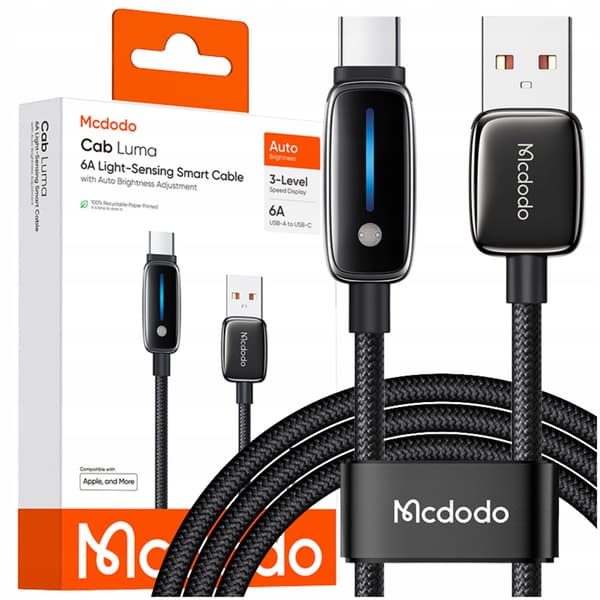 MCDODO OPLADEKABEL USB-A USB-C HURTIG OPLADNING TIL IPHONE TYPE C 1M LED
