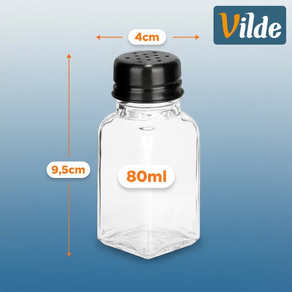 Lasinen suola- ja pippuripullo 80 ml 2 kpl