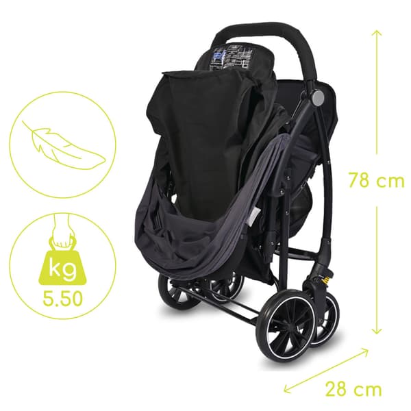 Lorelli Fresh - klapvogn op til 22 kg | Black Jasper