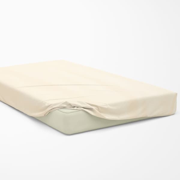 Ensfärgat lakan Luxury - ecru 180x200 med elastik