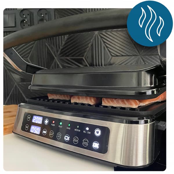 Elektrisk grill 2000W 5-i-1 LED-display, åbning 180° ARTRONIX