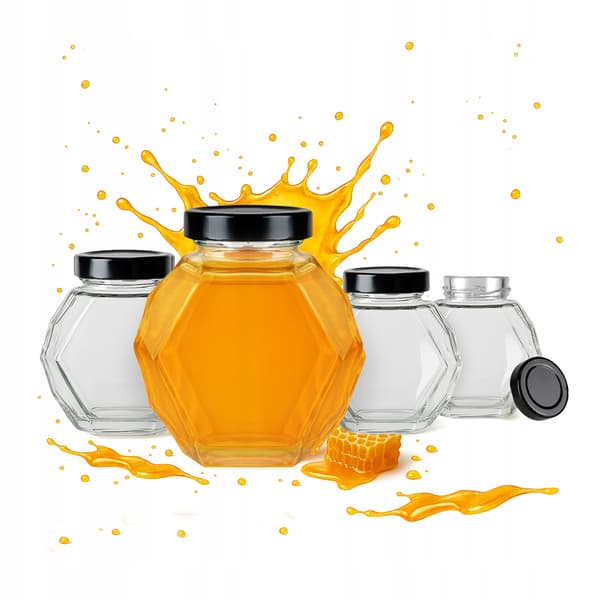5x GUCIO glasburkar 200ml för honungssylt, present, bröllop, glasflaskor