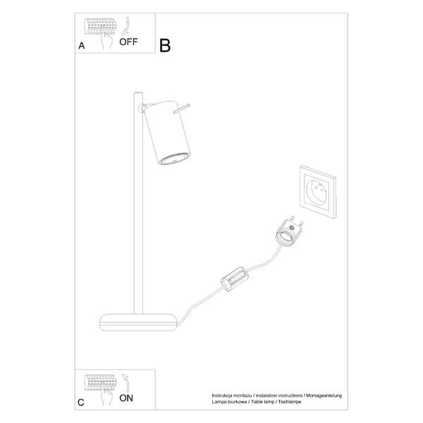 RING 1 GU10 SKRIVEBORDSLAMPE SORT SOLLUX SL.1091