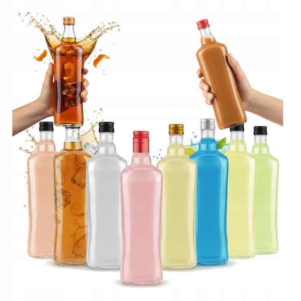 10 st DIVA glasflaskor för likörer 500 ml presentflaska för juice och vin