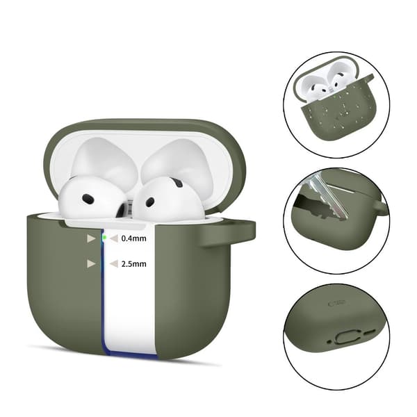 TECH-PROTECT SILIKONKROK APPLE AIRPODS 4 OLIVGRÖNA