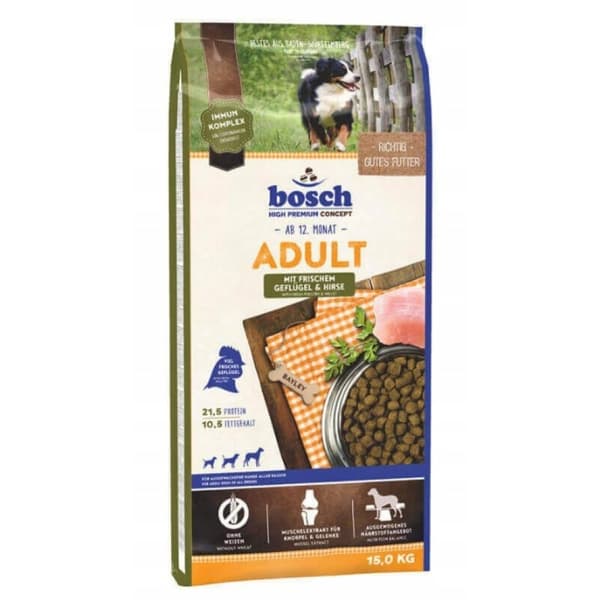Bosch tørfoder til voksne hunde med fjerkræ og spelt 15 kg