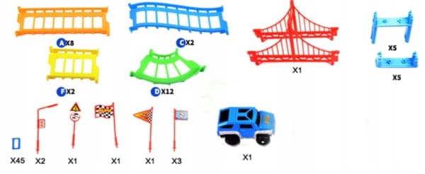 BILBANA MEGA RACING SET BILLOOP RUTSKICKAN 140 DELAR