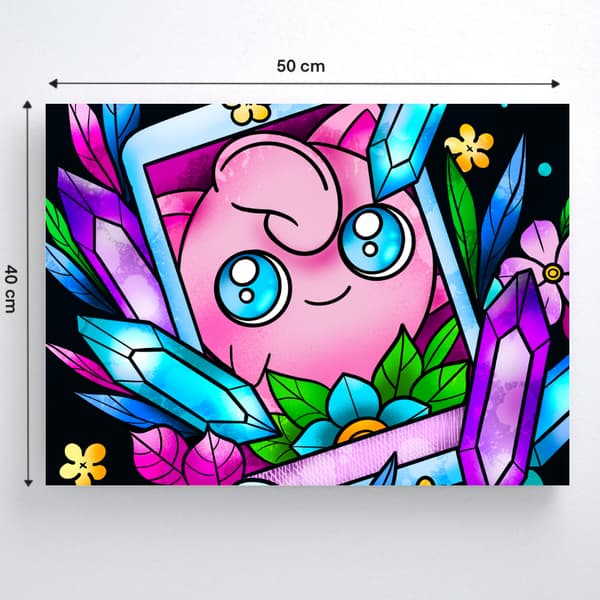 MÅLNING MED SIFFROR MED RAM Pokémon Jigglypuff målningar 50x40cm