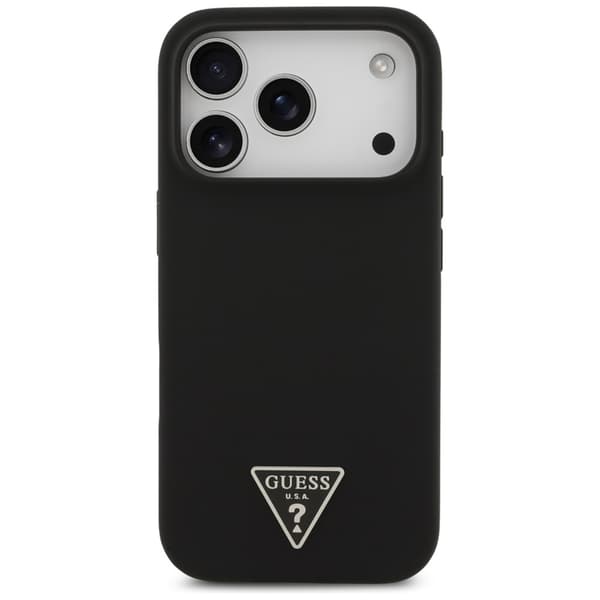 Guess Silikone Trekantet Logo MagSafe - iPhone 17 Pro Etui (Sort)