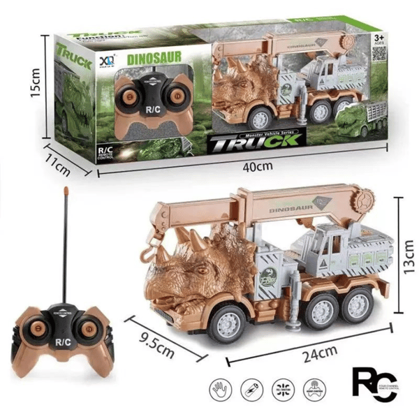 Fjärrsteerad lastbil dinosaur stor krok ljus ljud