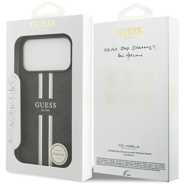 Guess 4G Printed Stripes MagSafe - iPhone 17 Pro Max cover (sort)