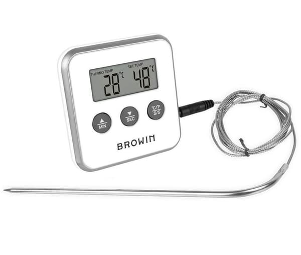 Elektronisk kulinarisk termometer 0 +250°C vit/svart