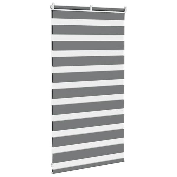 vidaXL Zebrarullgardin, mörkgrå, tygbredd 85,9 cm, polyester