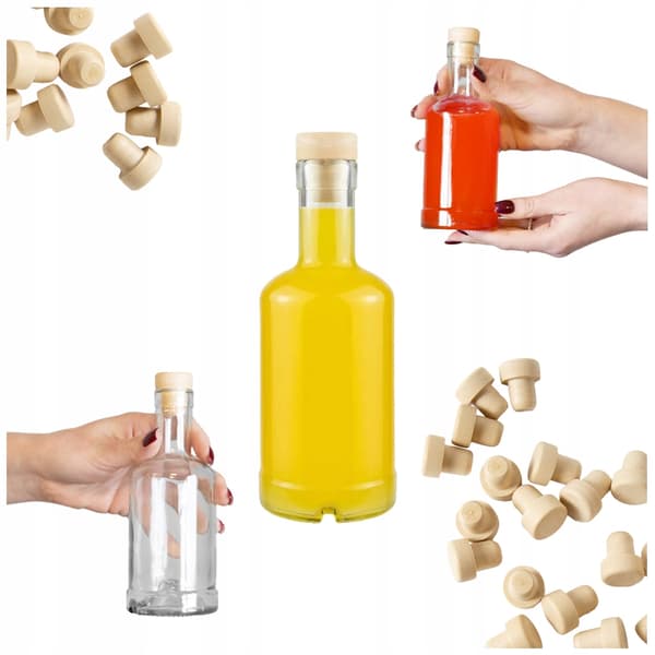 5x Tadek glasflaskor 250ml för likörer alkohol juice set